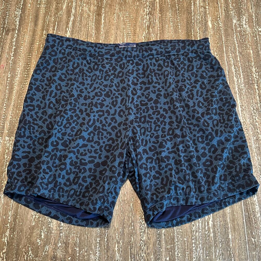 Nice Laundry Dual Layer Mesh Animal Print Shorts Blue Black Men’s Size L